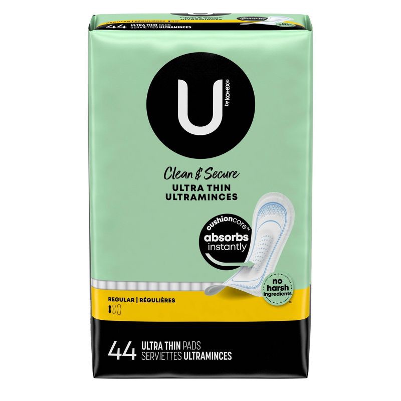 slide 2 of 11, U by Kotex Clean & Secure Regular Ultra-Thin Maxi Pads - Unscented - 44ct, 44 ct