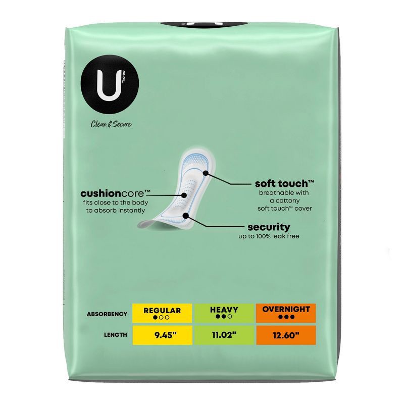 slide 3 of 11, U by Kotex Clean & Secure Regular Ultra-Thin Maxi Pads - Unscented - 44ct, 44 ct