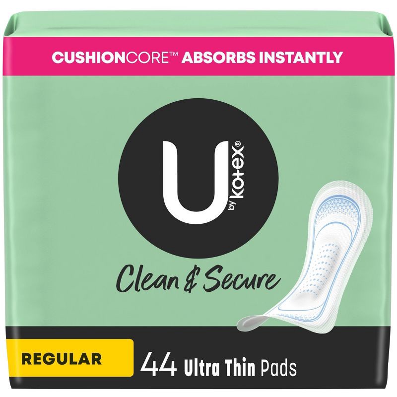 slide 1 of 11, U by Kotex Clean & Secure Regular Ultra-Thin Maxi Pads - Unscented - 44ct, 44 ct