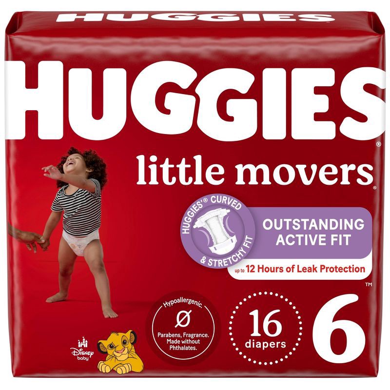 slide 1 of 13, Huggies Little Movers Baby Disposable Diapers - Size 6 - 16ct, 16 ct