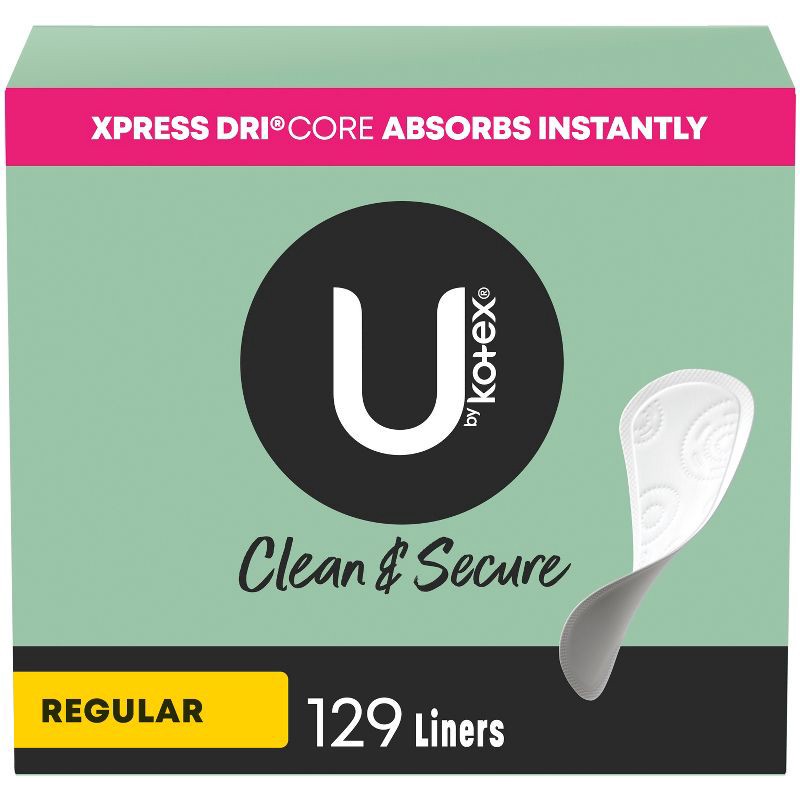 slide 1 of 9, U by Kotex Clean & Secure Fragrance Free Panty Liners - Light Absorbency - 129ct, 129 ct