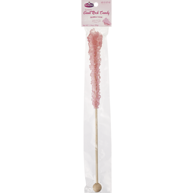 slide 1 of 1, Giant 12In Stick Bl Rasp/Bgum Rock Candy, 1.94 oz