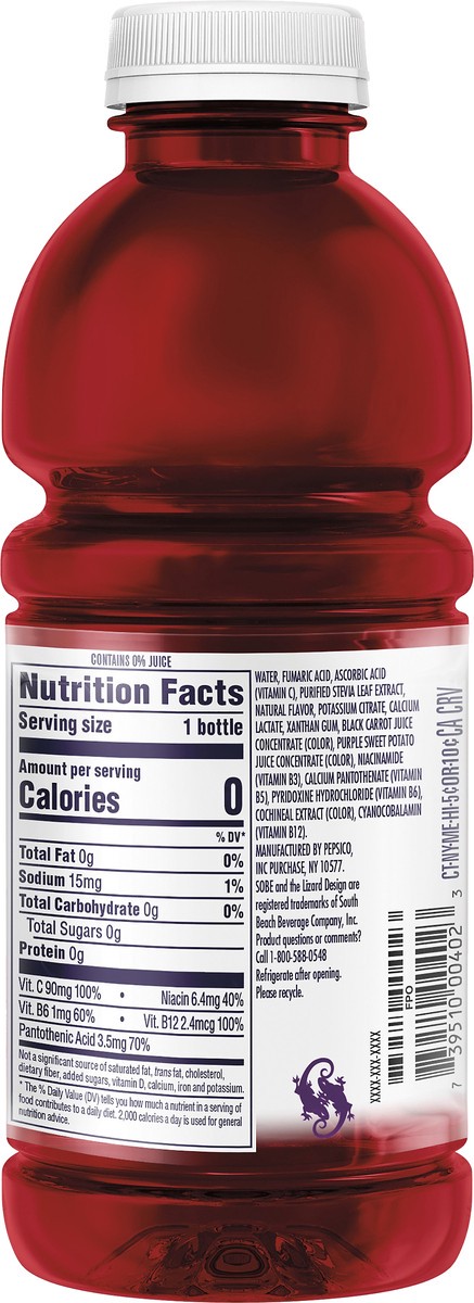 slide 4 of 6, SoBe Water Nutrient Enhanced Acai Raspberry Hydration Beverage 20 oz, 20 oz