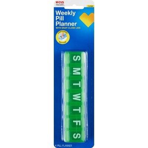 slide 1 of 1, Cvs Health Weekly Pill Planner, Large, Assorted Colors, 1 ct