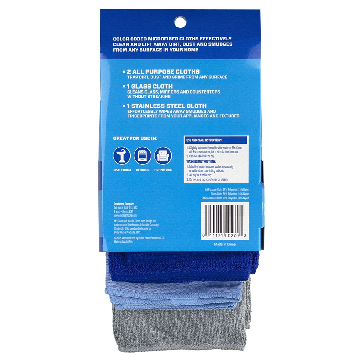 slide 2 of 2, Mr. Clean Microfiber Cloths, 4 ct