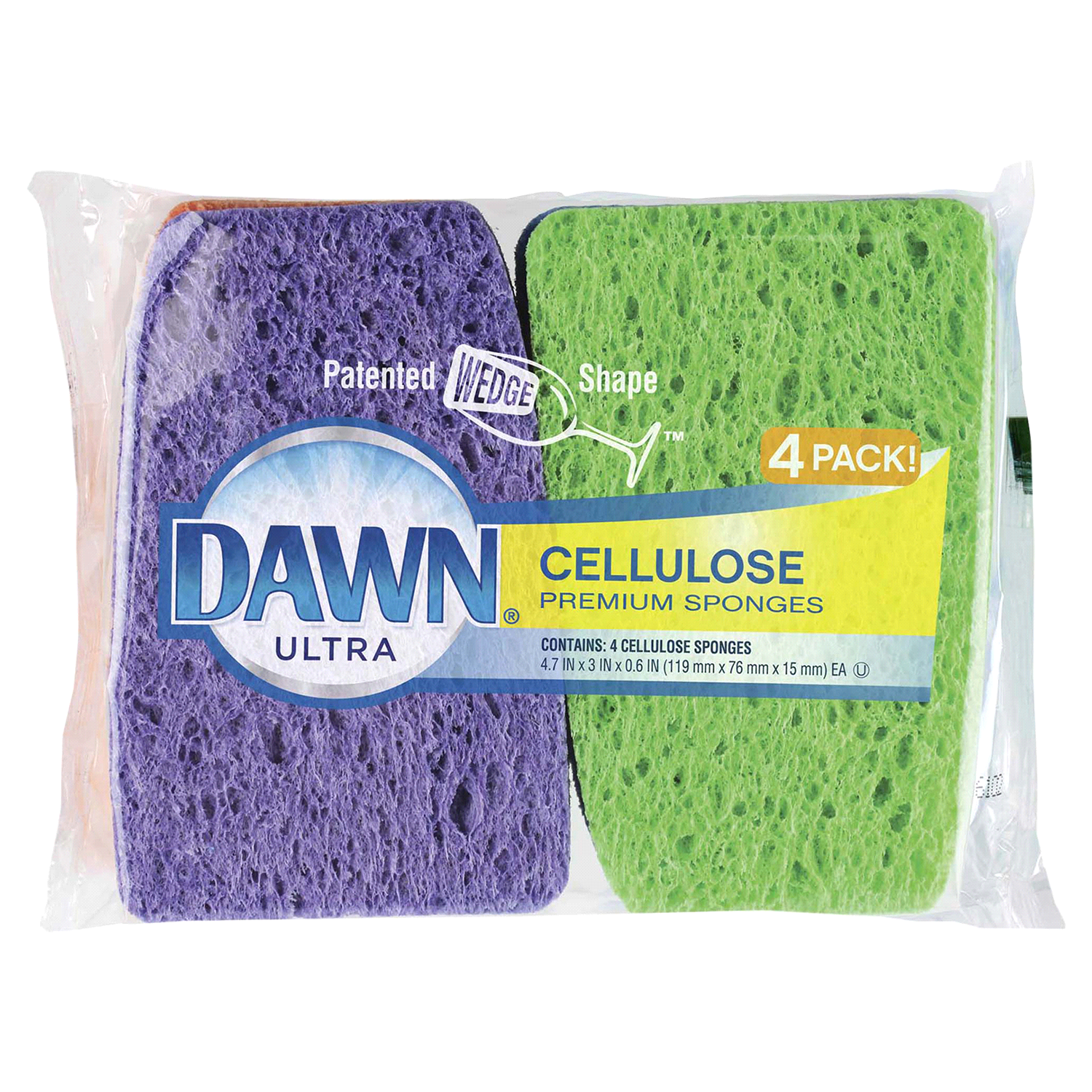 slide 1 of 2, Dawn Cellulose Sponges, 4 ct