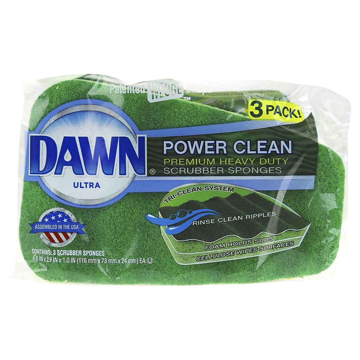 slide 1 of 5, Dawn Power Clean Scrubber Sponge, 3 ct