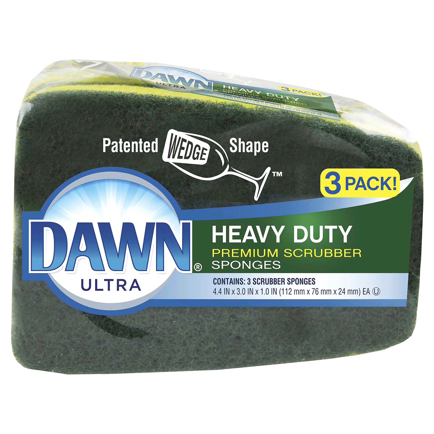 slide 1 of 2, Dawn Heavy Duty Scrubber Sponge 3 Each, 3 ct