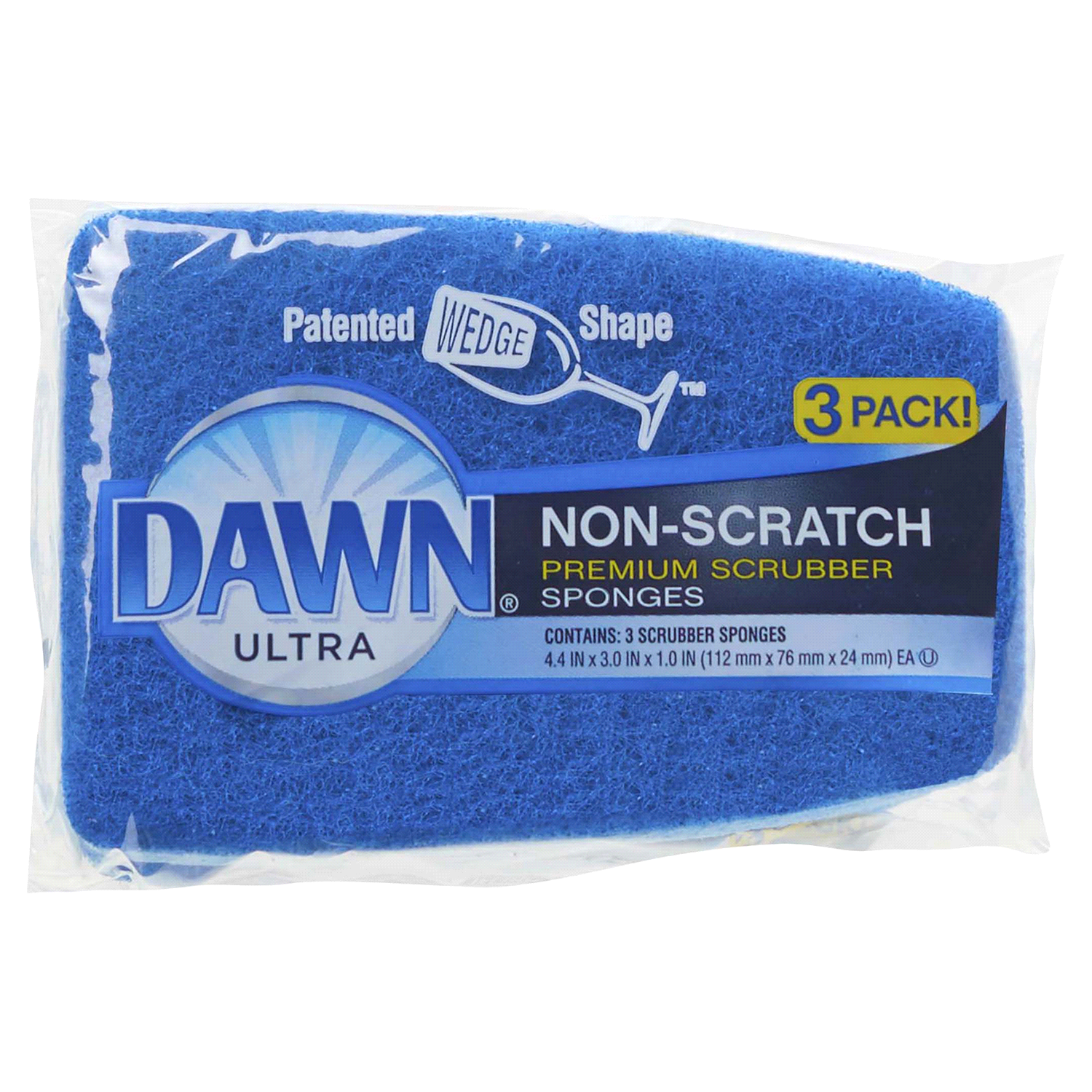 slide 1 of 2, Dawn Non-Scratch Scrubber Sponge 3 Each, 3 ct