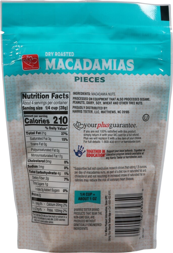 slide 2 of 2, Harris Teeter Dry Roasted Macadamias Pieces, 4 oz