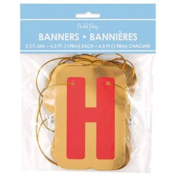 Packed Party Happy Happy Birthday Gold Foil Stamped Banner Kit