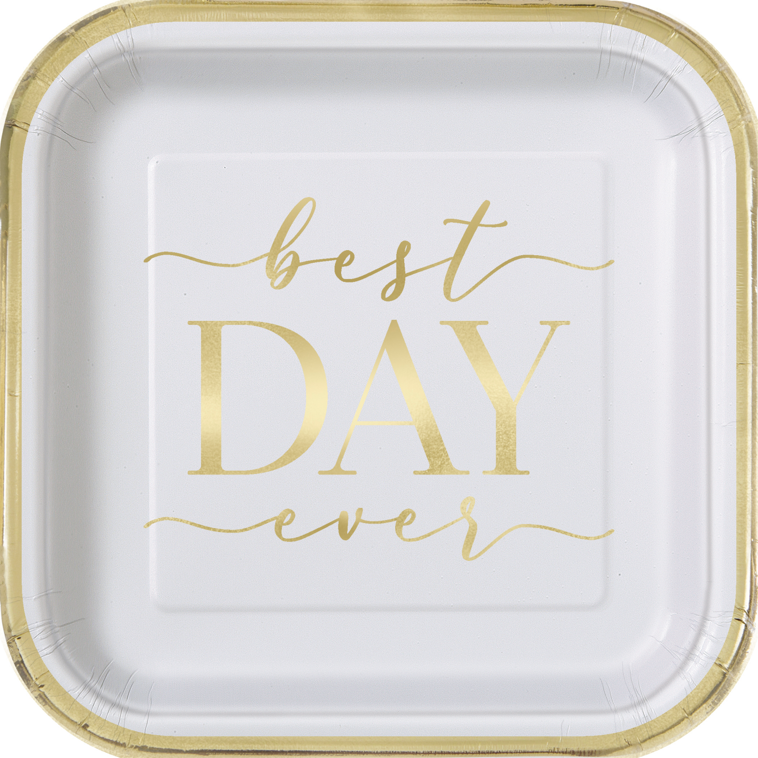slide 1 of 1, Unique Square Plate 7in Best Day Ever 8 Count, 8 ct