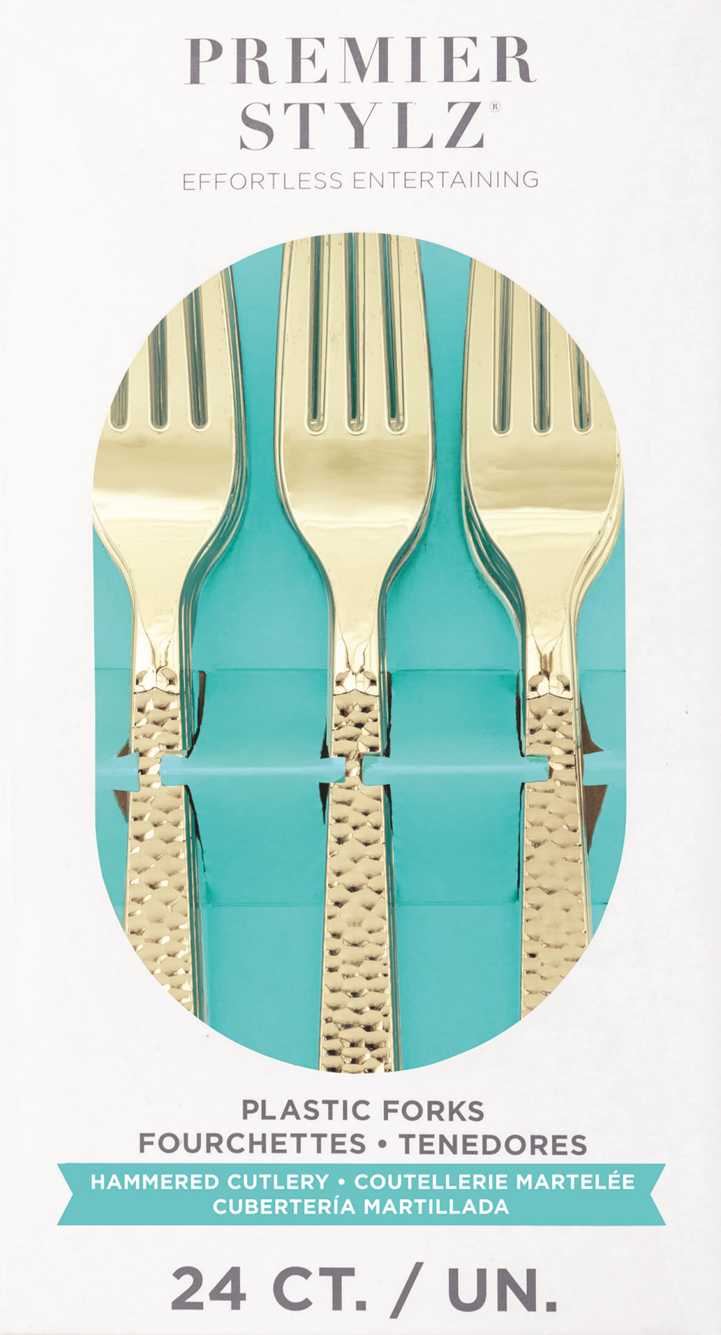 slide 1 of 1, Unique Hammered Gold Forks, 24 ct