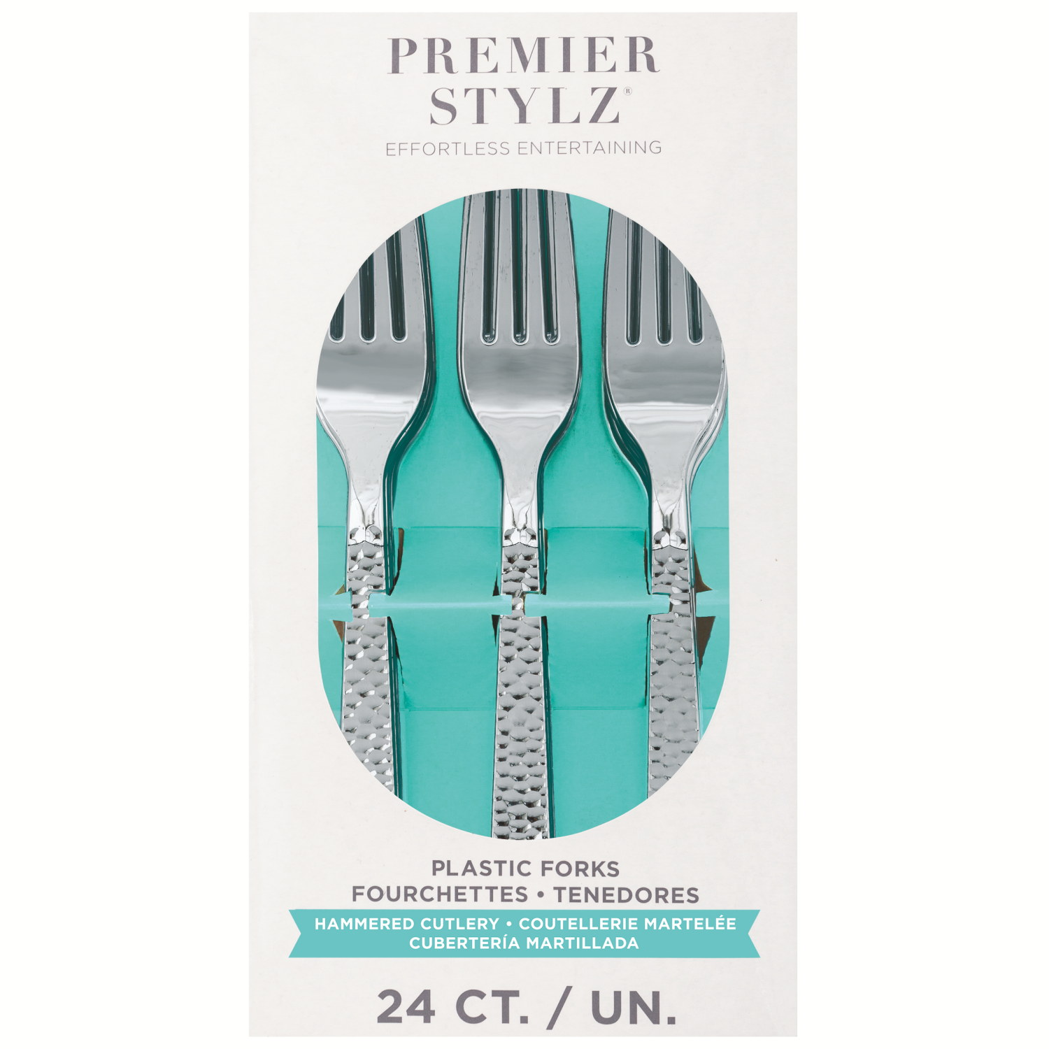 slide 1 of 1, Unique Hammered Silver Forks, 24 ct