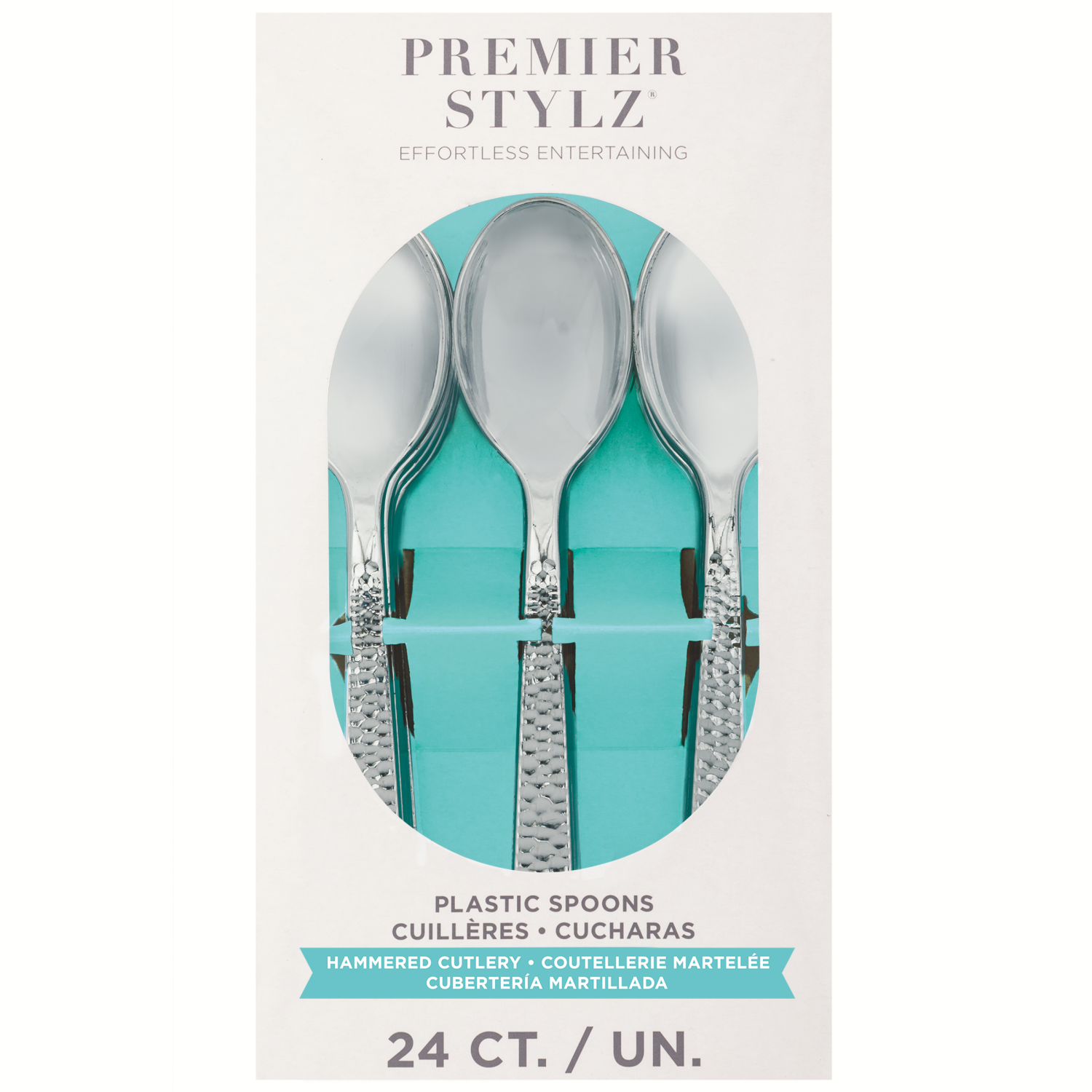 slide 1 of 1, Unique Hammered Silver Spoons, 24 ct