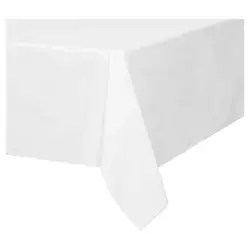Unique Bright White Plastic Table Cover, 108 x 54