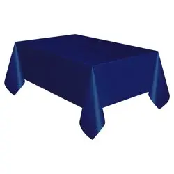 Unique True Navy Blue Plastic Table Cover, 108 x 54