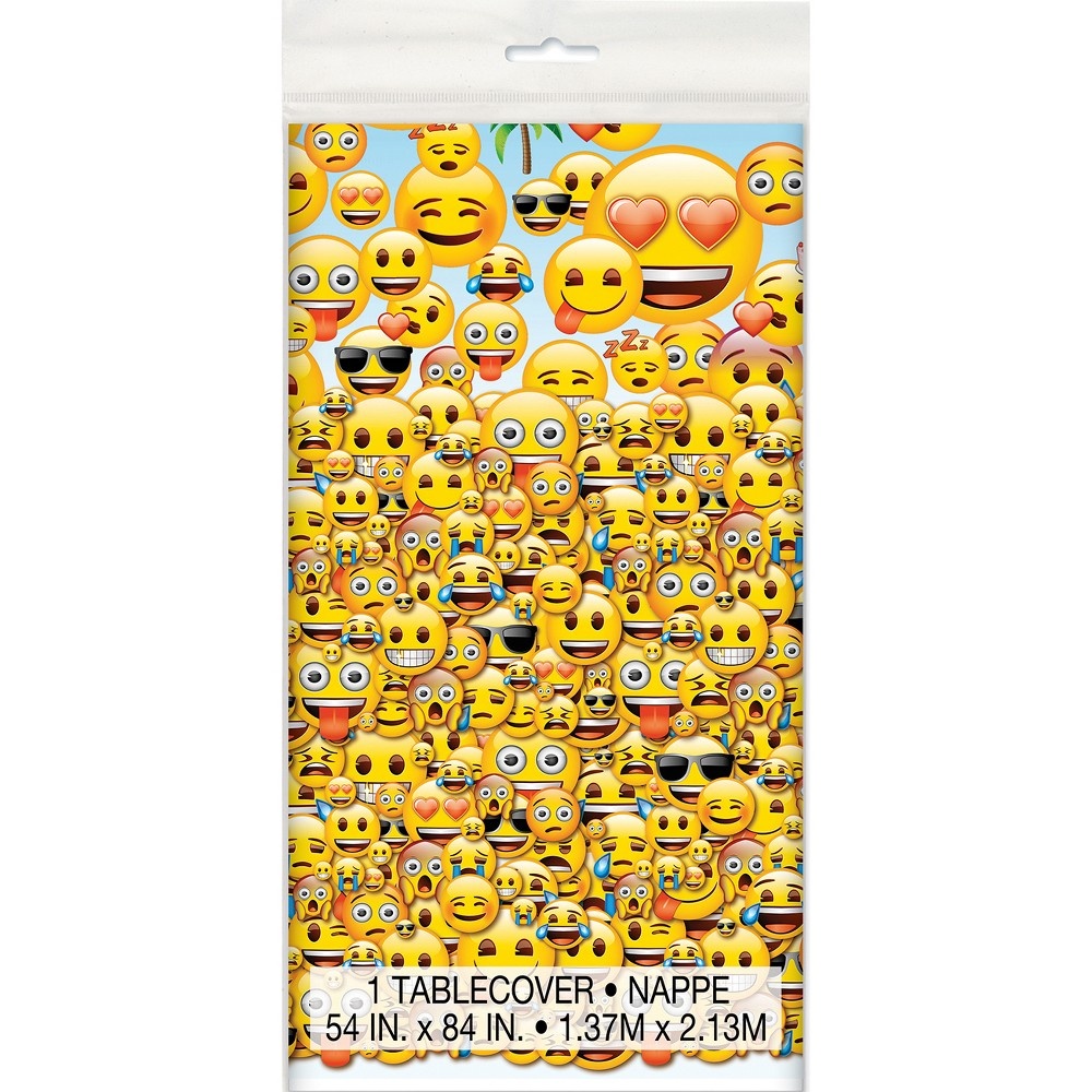 slide 3 of 3, Emoji Table Cover, 1 ct