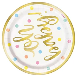 Unique Industries Gold"Oh Baby" Baby Shower Dessert Plates, 7"