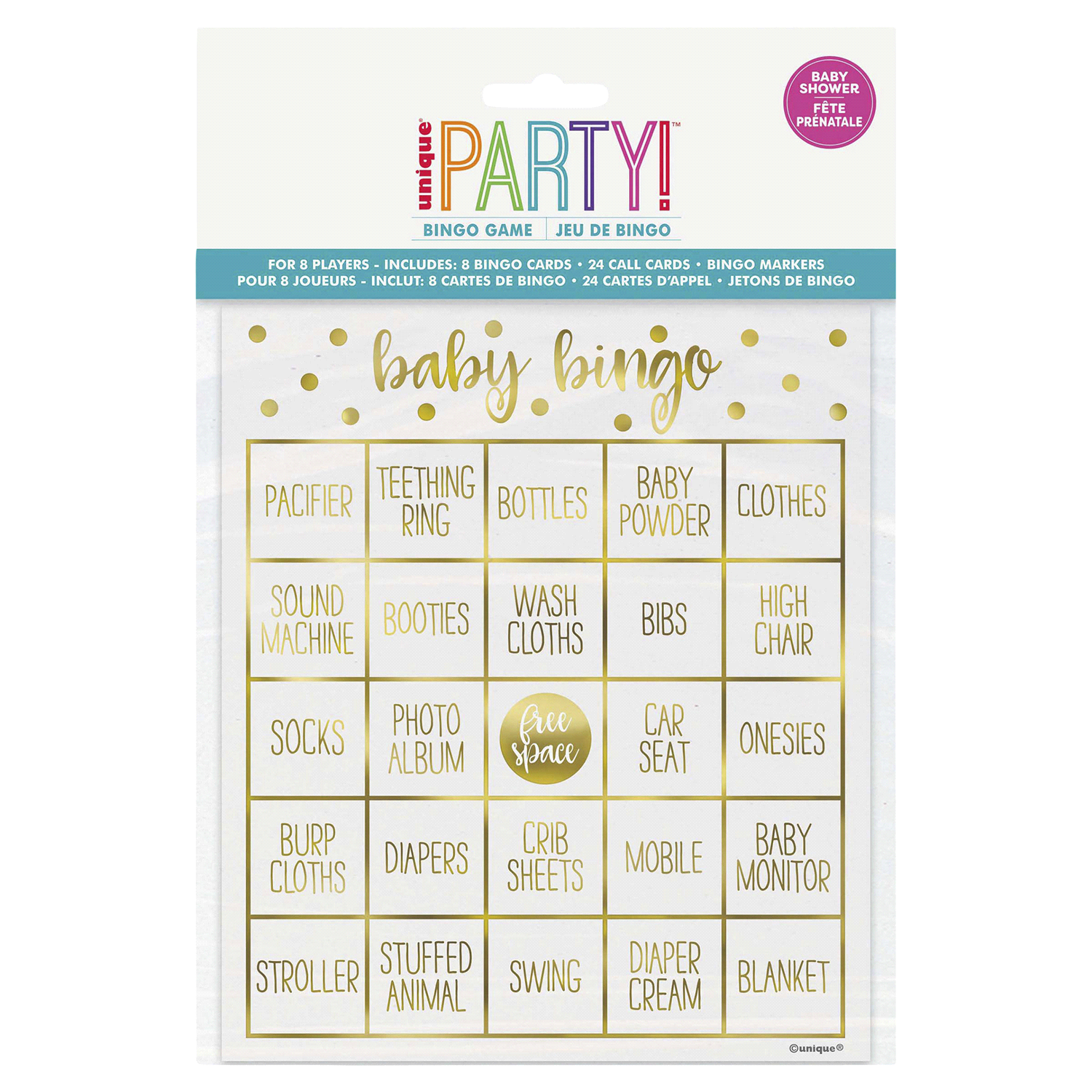 slide 1 of 1, Unique "Oh Baby" Baby Shower Bingo Game for 8, 1 ct