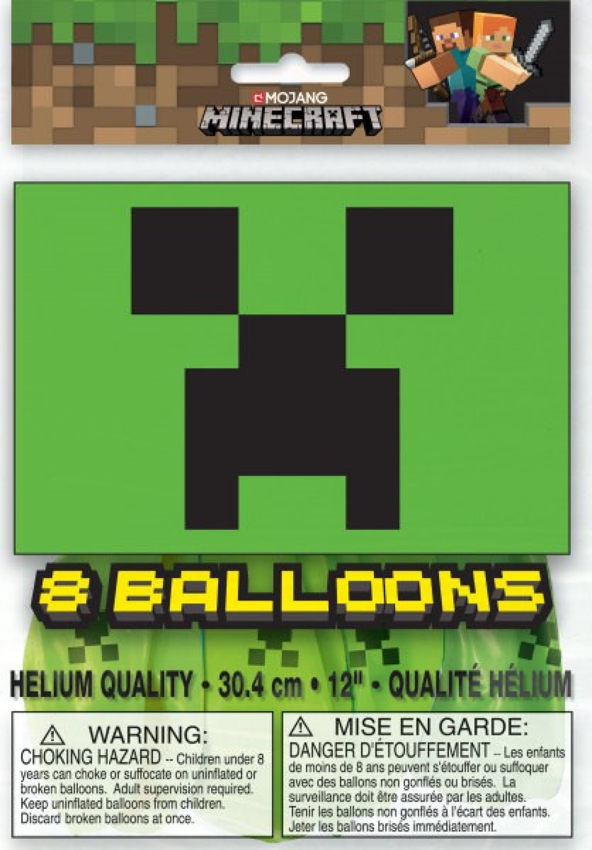 slide 1 of 1, Unique Minecraft Blln 12" 2S, 8 ct