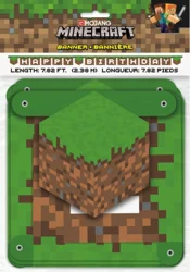 Unique 7.82 Feet Minecraft Happy Birthday Banner 1 ea