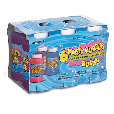 slide 1 of 1, Unique Industries Party Bubble Bottles 6 Pack, 6 ct