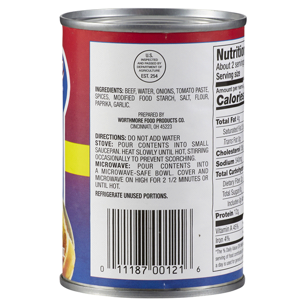 slide 7 of 9, Worthmore Chili Cincinnati Style, 10 oz
