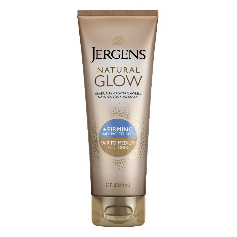 slide 1 of 8, Jergens Natural Glow Firming Daily Moisturizer, Self Tanner Body Lotion, Fair To Medium Tone - 7.5 fl oz, 7.5 fl oz