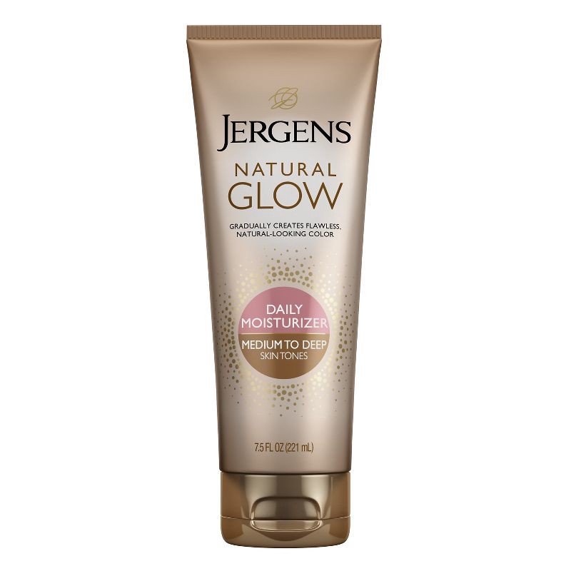 slide 1 of 8, Jergens Natural Glow Daily Moisturizer Medium To Tan, Self Tanner Body Lotion, Sunless Tanning - 7.5 fl oz, 7.5 fl oz