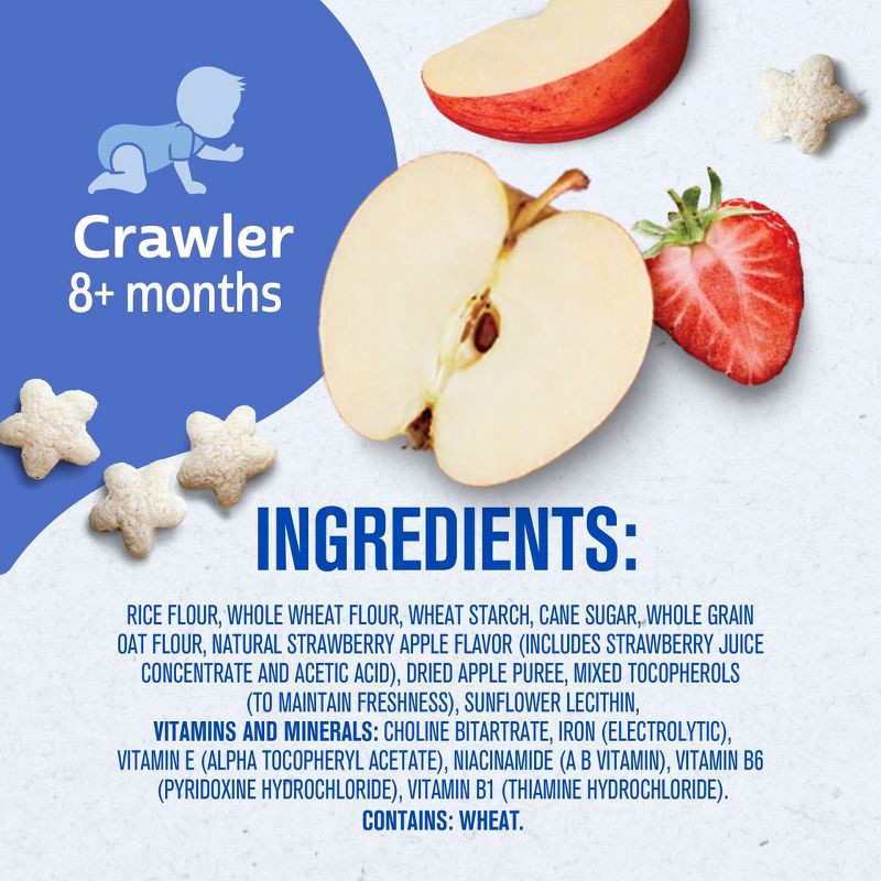 slide 9 of 9, Gerber Baby Food Strawberry Apple Puffs Toddler Snacks - 1.48oz, 1.48 oz
