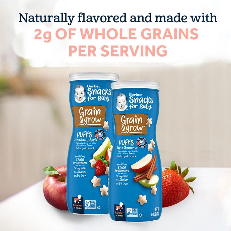 slide 3 of 7, Gerber Baby Food Sweet Potato Puffs Baby Snacks - 1.48oz, 1.48 oz