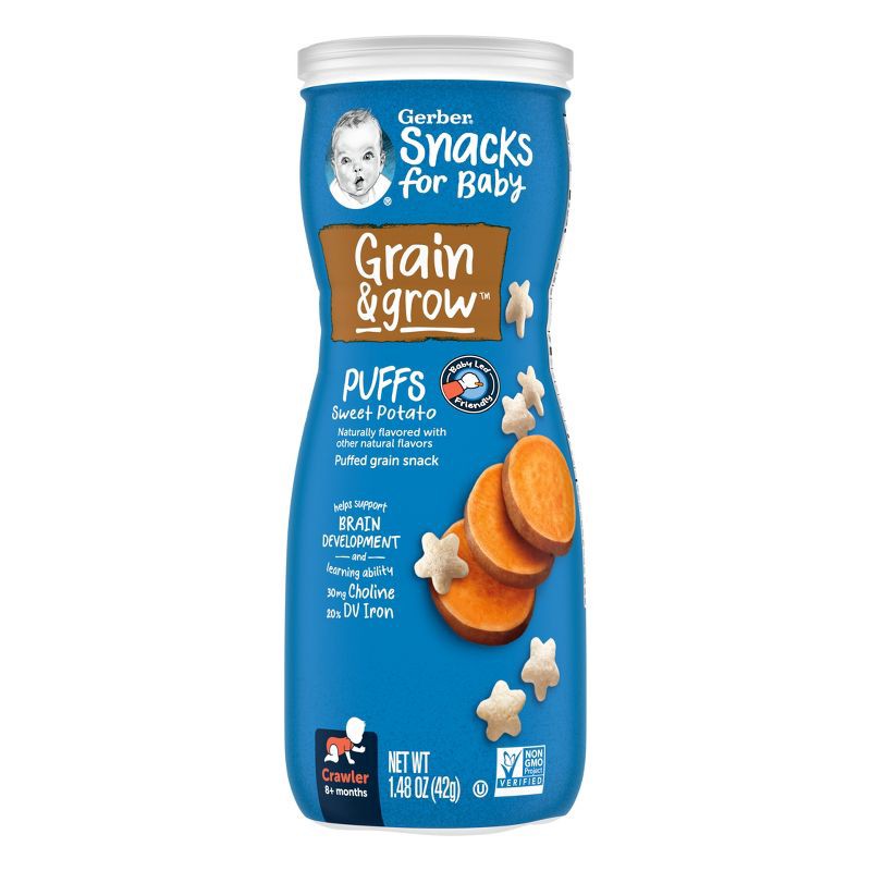 slide 1 of 7, Gerber Baby Food Sweet Potato Puffs Baby Snacks - 1.48oz, 1.48 oz