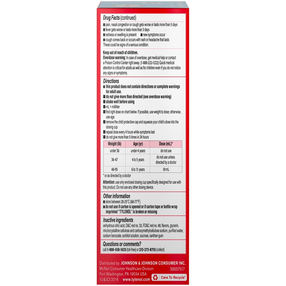 slide 4 of 6, Tylenol Children's Cold + Flu Bubblegum Oral Suspension, 