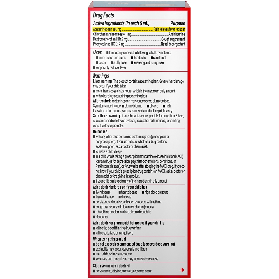 slide 6 of 6, Tylenol Children's Cold + Flu Bubblegum Oral Suspension, 