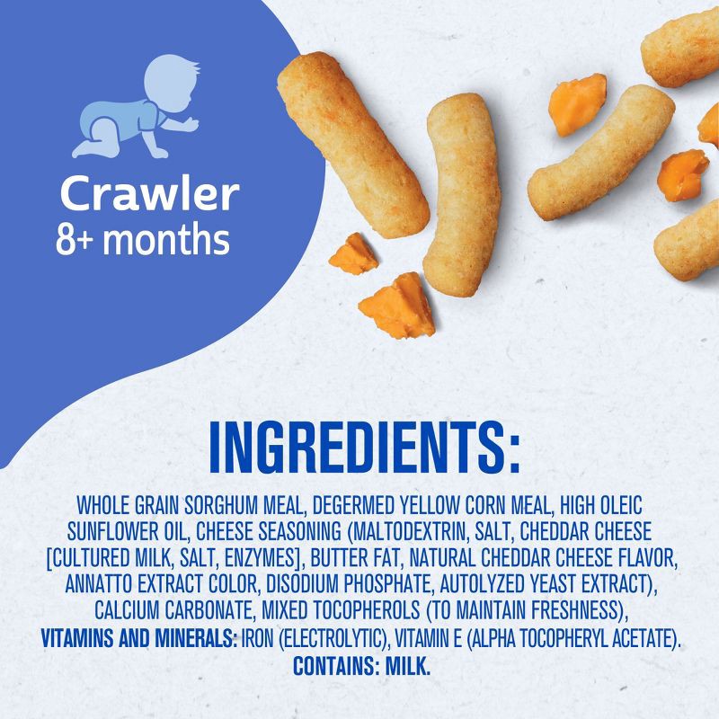 slide 8 of 8, Gerber Baby Food Mild Cheddar Crunchies Baby Snack - 1.48oz, 1.48 oz