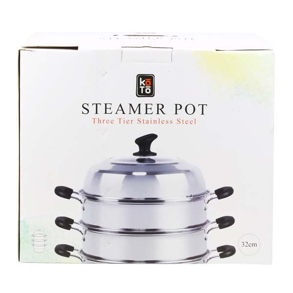 slide 1 of 1, Koto S/S Tier Steamer Pot/32Cm (Capsuled Bottom), 1 ct