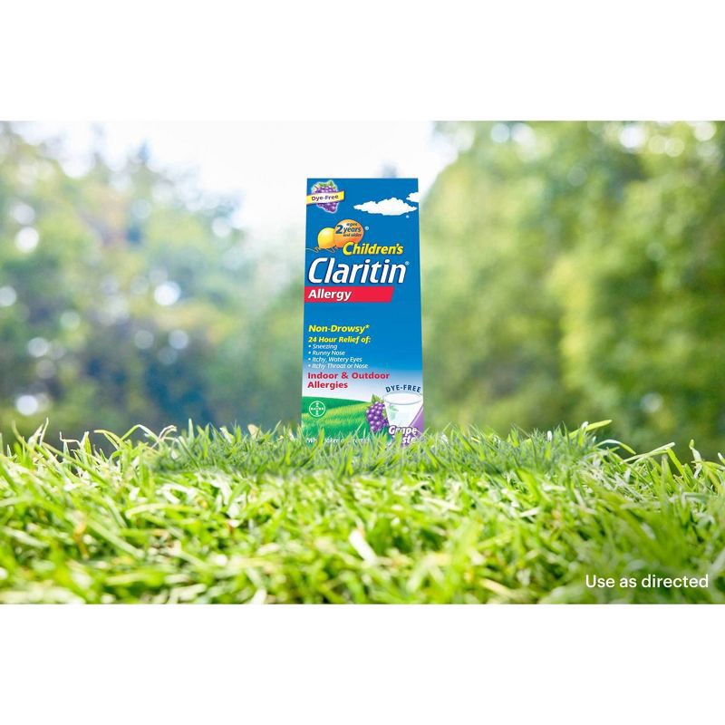 slide 2 of 10, Children's Claritin Loratadine Allergy Relief 24 Hour Non-Drowsy Grape Liquid - 4 fl oz, 4 fl oz