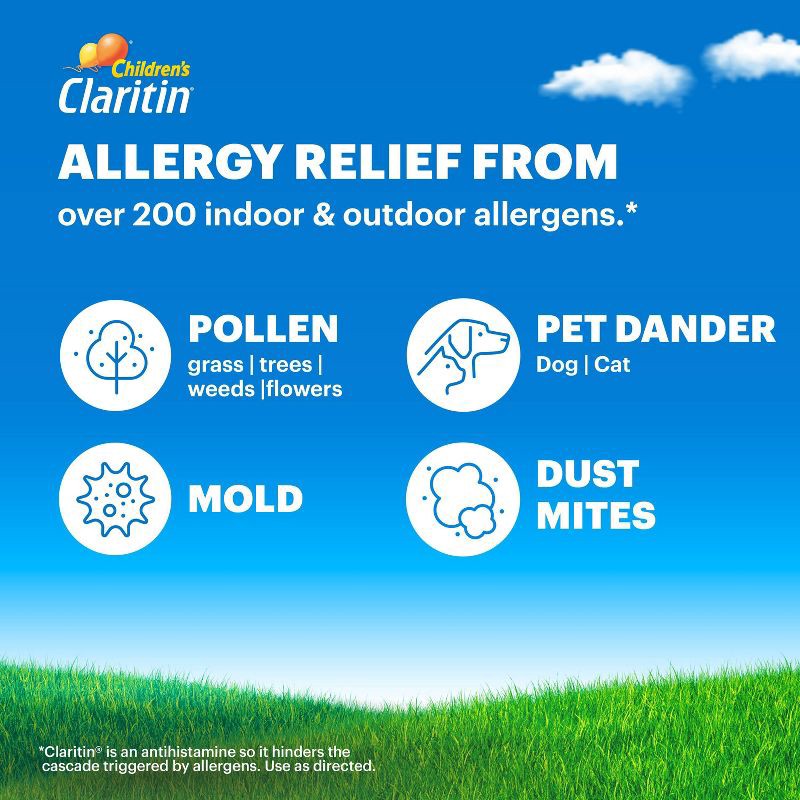 slide 8 of 10, Children's Claritin Loratadine Allergy Relief 24 Hour Non-Drowsy Grape Liquid - 4 fl oz, 4 fl oz