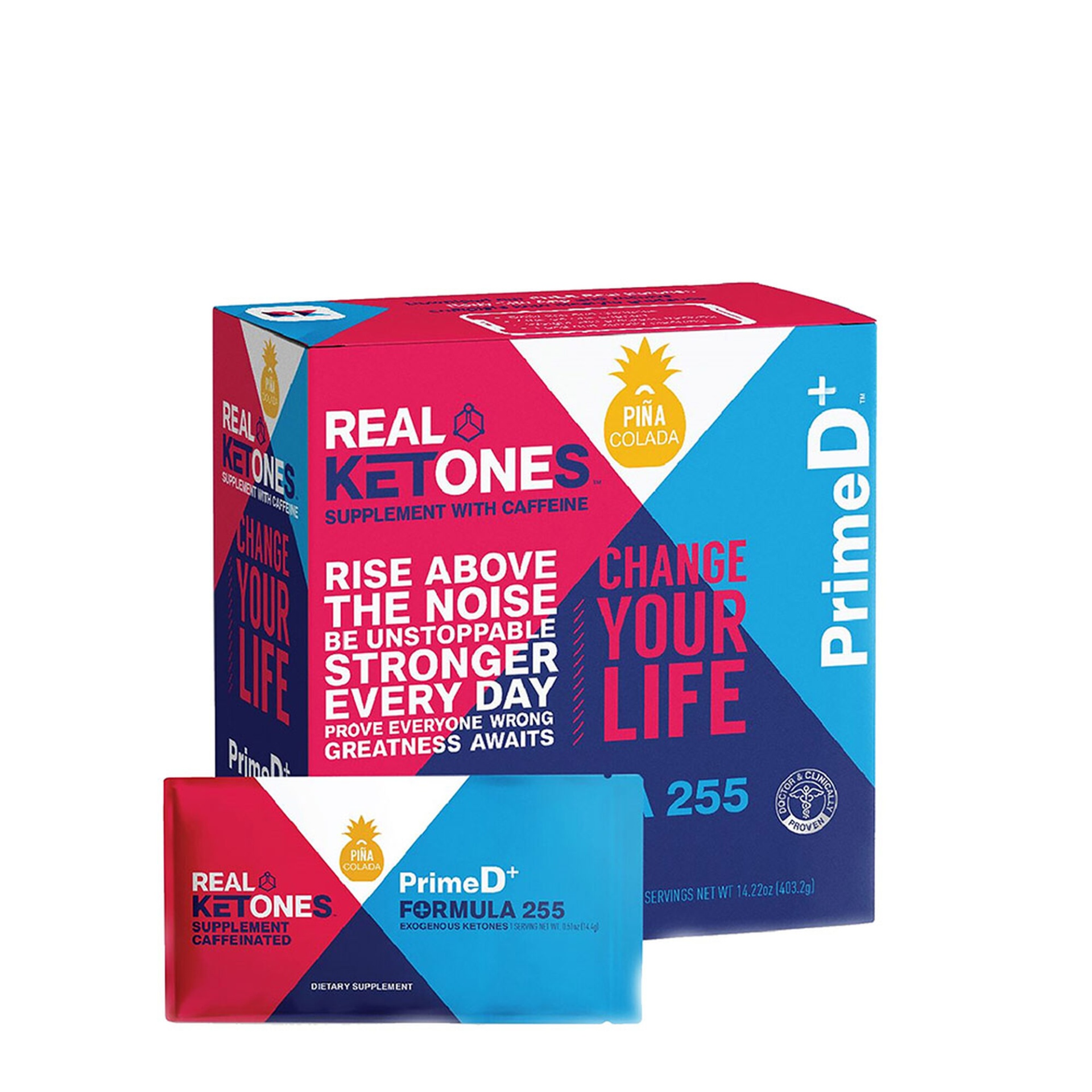 slide 1 of 1, Real Ketones PrimeD+ Formula 255 - Pia Colada, 28 ct