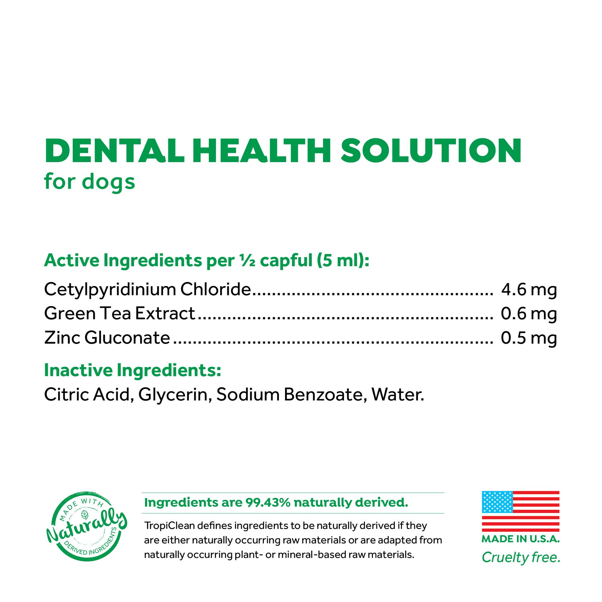 slide 9 of 10, TropiClean Fresh Breath Dental Health Solution for Dogs, 33.8oz, 33.8 oz