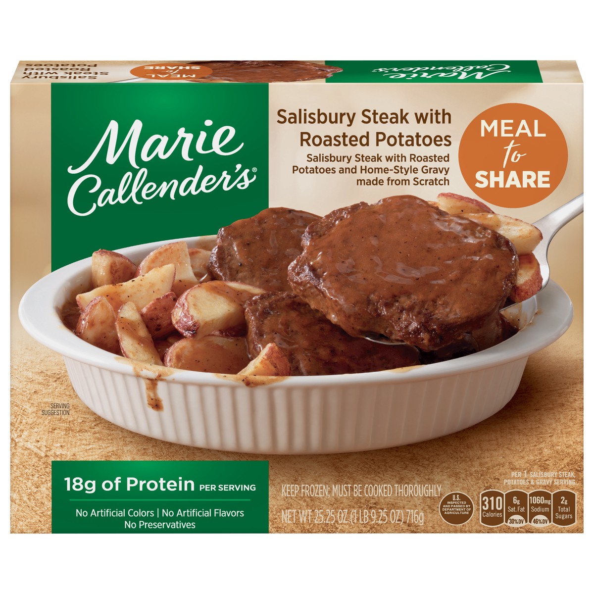 slide 1 of 9, Marie Callender's Meal to Share Salisbury Steak with Roasted Potatoes 25.25 oz, 25.25 oz