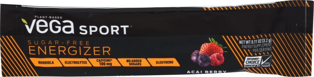 slide 1 of 1, Vega Sport Acai Berry Sugarfree Energizer Electrolyte Supplement, 30 ct; 0.11 oz