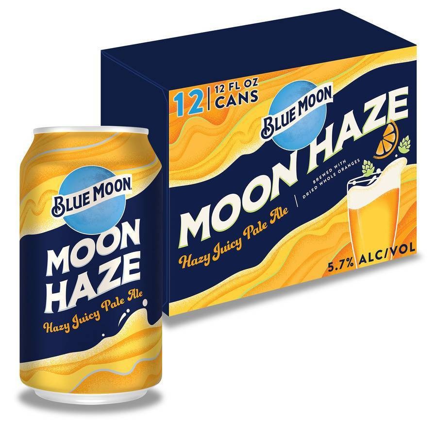 slide 1 of 5, Blue Moon Moon Haze Juicy Pale Ale, 12 ct; 12 fl oz