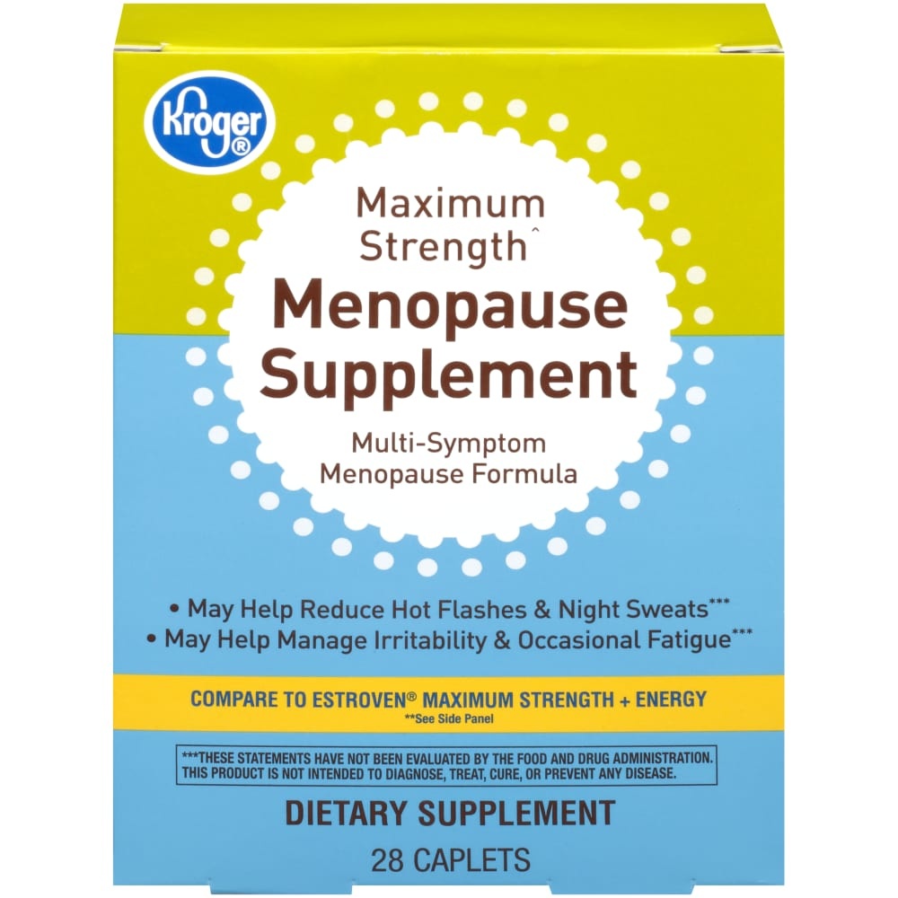slide 1 of 1, Kroger Maximum Strength Menopause Supplement Caplets, 28 ct