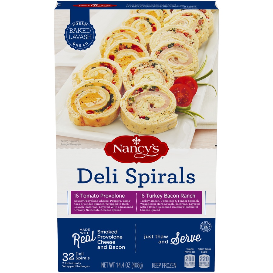 slide 1 of 8, Nancy's Deli Spirals Tomato Provolone And Turkey Bacon Ranch Variety Pack, 14.4 oz