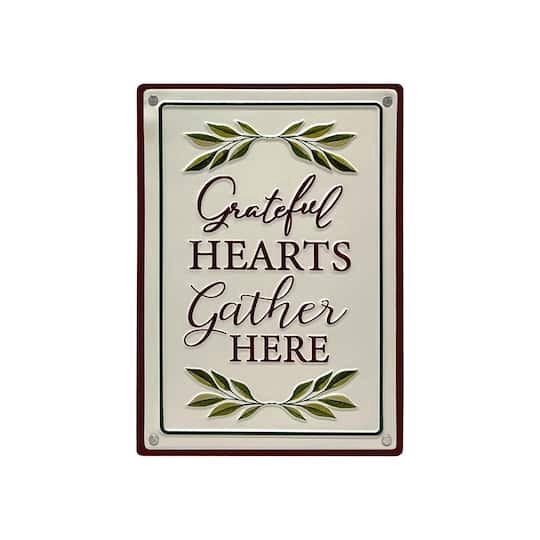 slide 1 of 1, 9.5" Grateful Hearts Gather Here Tabletop Decor By Ashland, 9.5 in