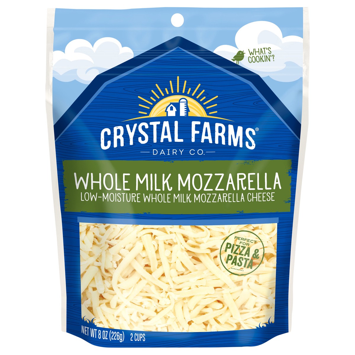 slide 1 of 4, Crystal Farms Shredded Whole Milk Mozzarella Cheese, 8 oz, 8 oz