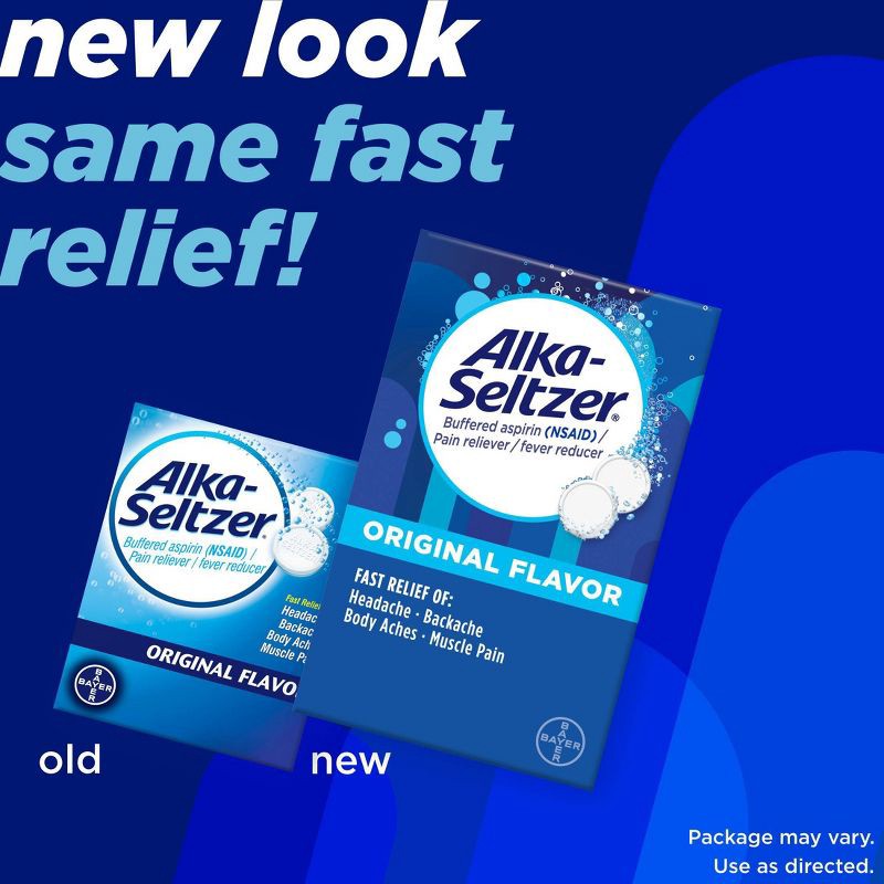 slide 3 of 9, Alka-Seltzer Fast relief of Headache, Muscle Aches and Body Aches Original Effervescent Tablets - 36ct, 36 ct