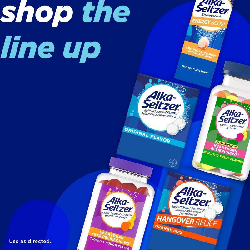 slide 8 of 9, Alka-Seltzer Fast relief of Headache, Muscle Aches and Body Aches Original Effervescent Tablets - 36ct, 36 ct